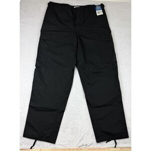 NEW LARGE MENS GALLS 6 POCKET POLY COTTON RIPSTOP BDU PANTS TR077 BLACK LG REG
